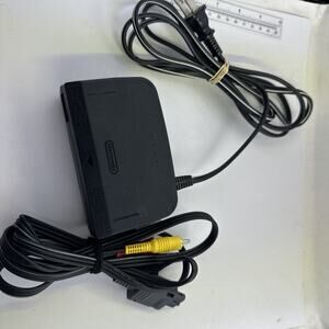 OEM Nintendo 64 N64 Power Supply Cord Brick & Official AV RCA Cable Hookup Lot
